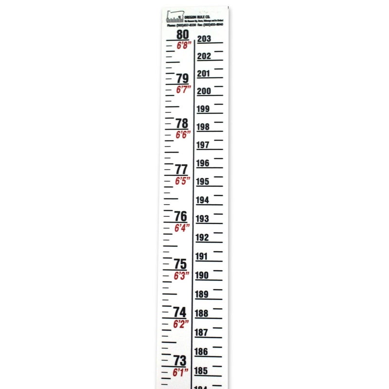 Oregon Rule Co. Height Rule â€“ Fractional/Metric â€“ 80 Inch/203 Centimeter Long â€“ White - Image 2